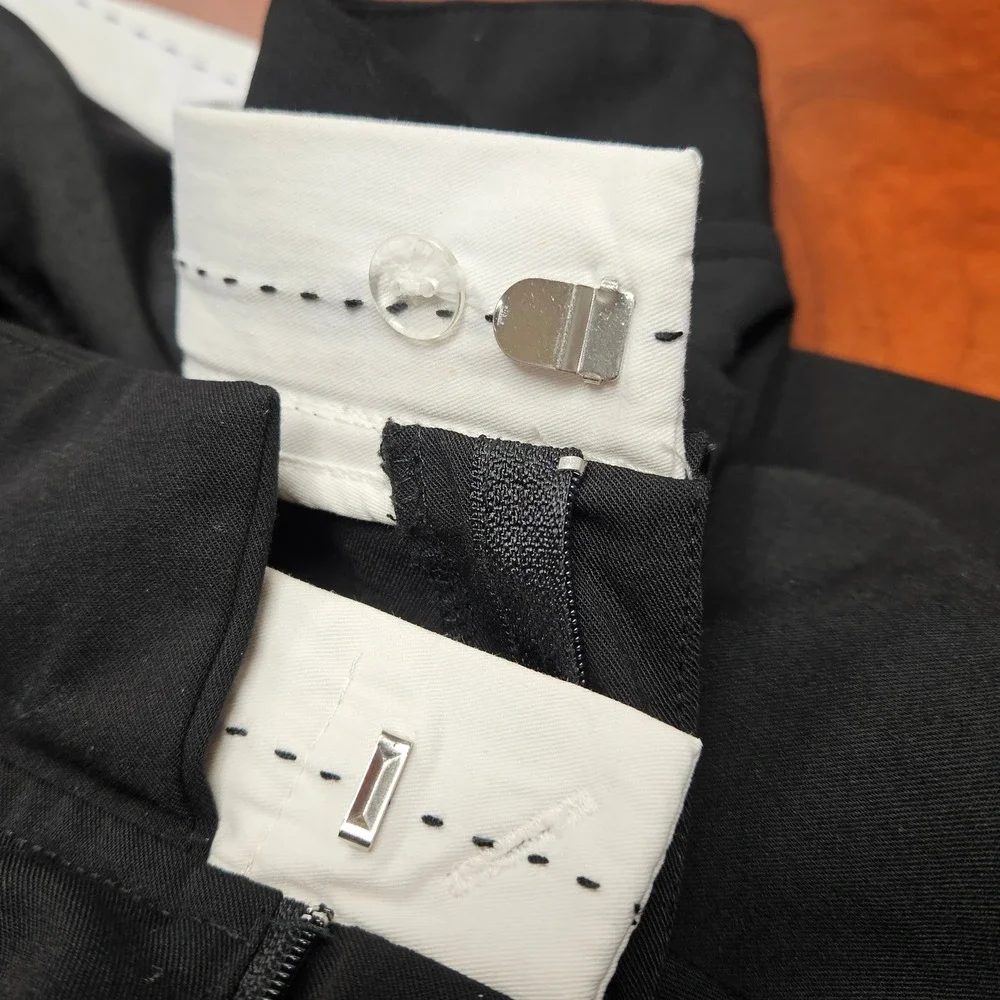 Zara Black Wide Straight Leg Trousers Dress Pants 28/31 Size Medium - Picture 10 of 14